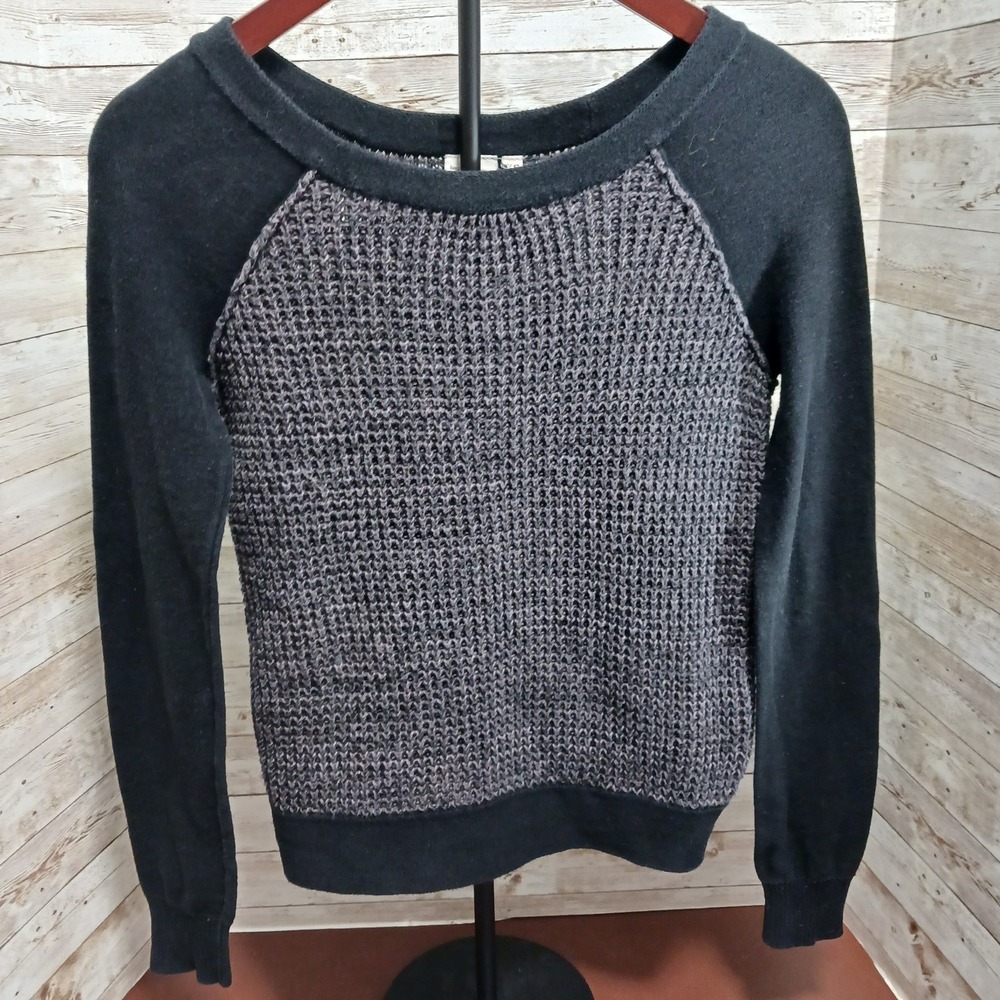 Mudd Woment's Sz XS Gray and Black Sweater 100% Cotton